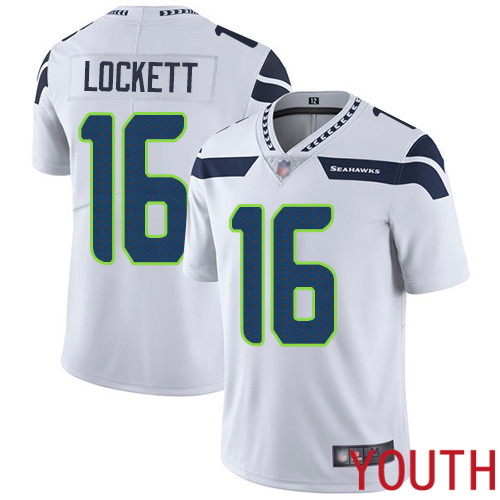 Seattle Seahawks Limited White Youth Tyler Lockett Road Jersey NFL Football #16 Vapor Untouchable